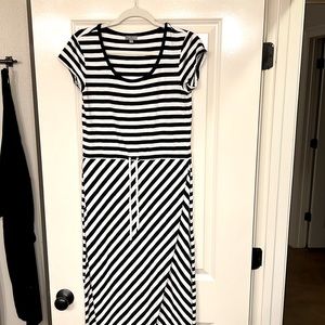 Talbots black and white striped dress